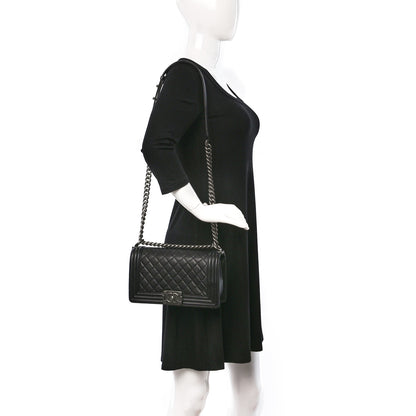 Chanel Caviar Quilted Medium Boy Flap Black 2 of 9