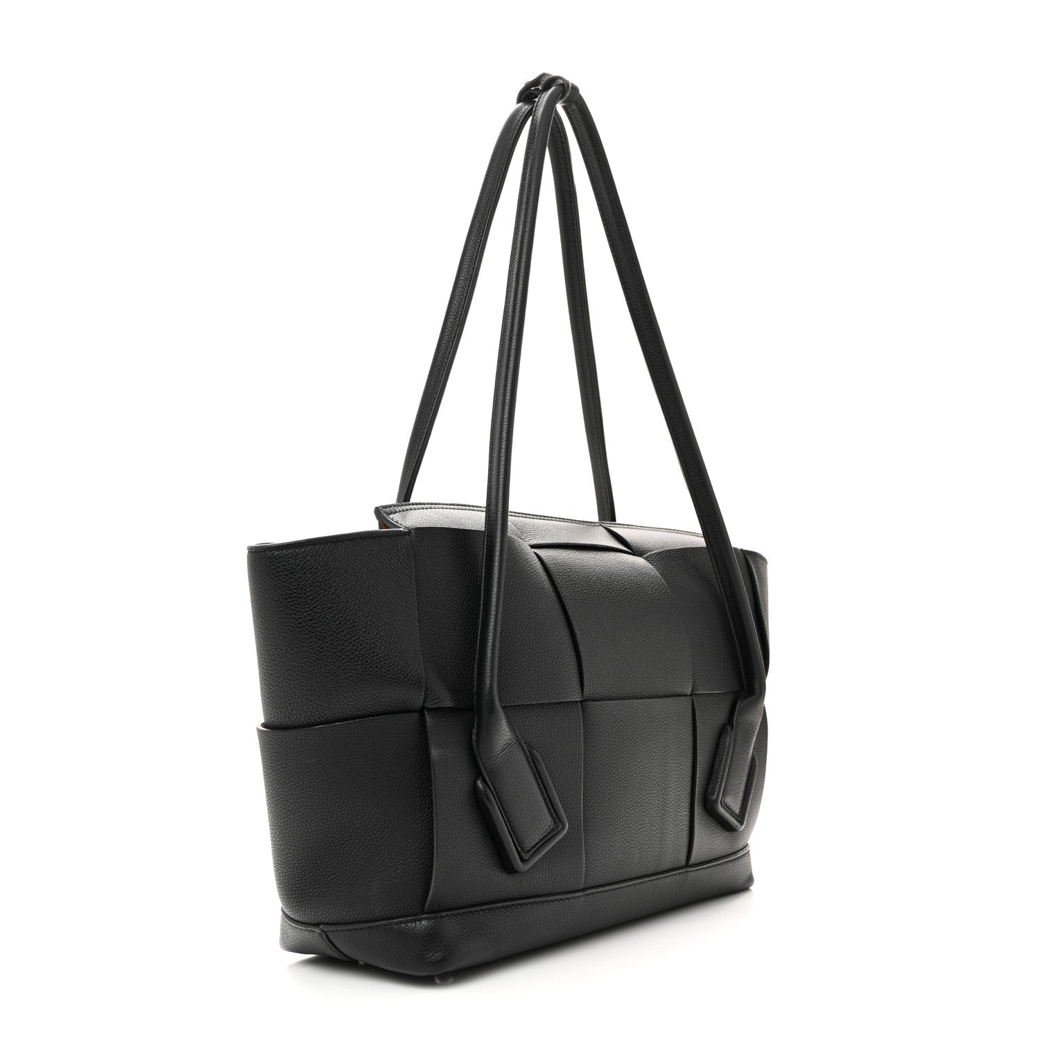 Bottega Veneta Grained Calfskin Maxi Intrecciato Medium Arco Black 3 of 13