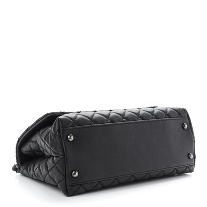 Chanel Caviar Lizard Quilted Small Coco Handle Flap Black 4 of 9