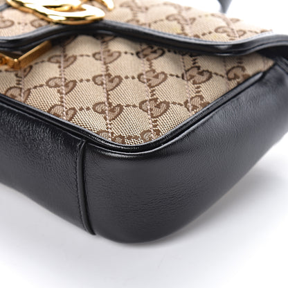 Gucci Monogram Matelasse Diagonal Mini GG Marmont Shoulder Bag Beige Black 9 of 11