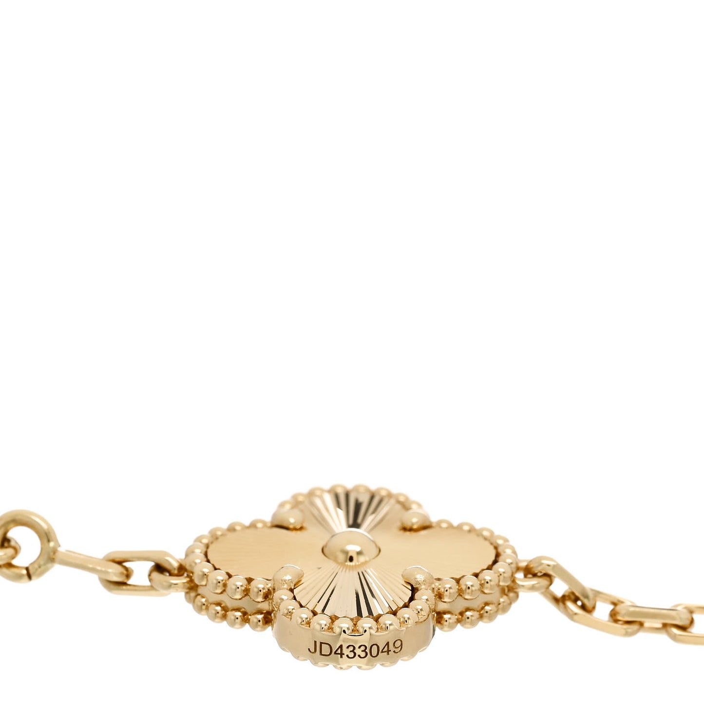 18K Yellow Gold 5 Motifs Guilloche Vintage Alhambra Bracelet