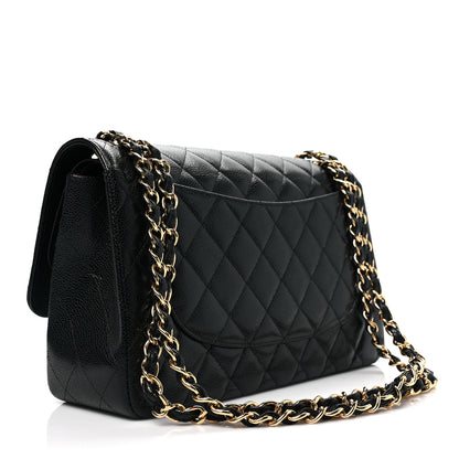 Chanel Caviar Quilted Jumbo Double Flap Black 2 of 7