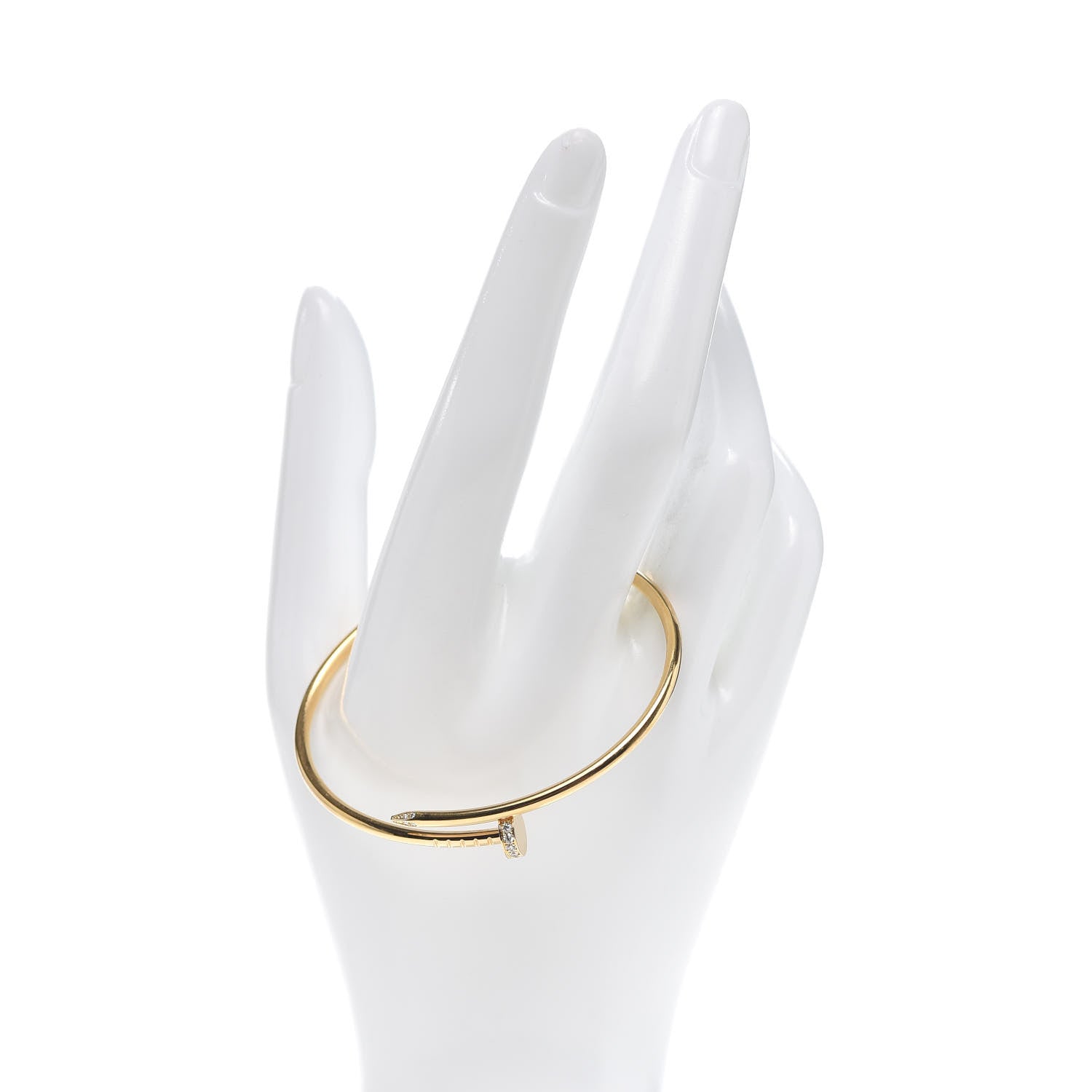 Cartier 18K Yellow Gold Diamond Small Juste Un Clou Bracelet 17 2 of 6