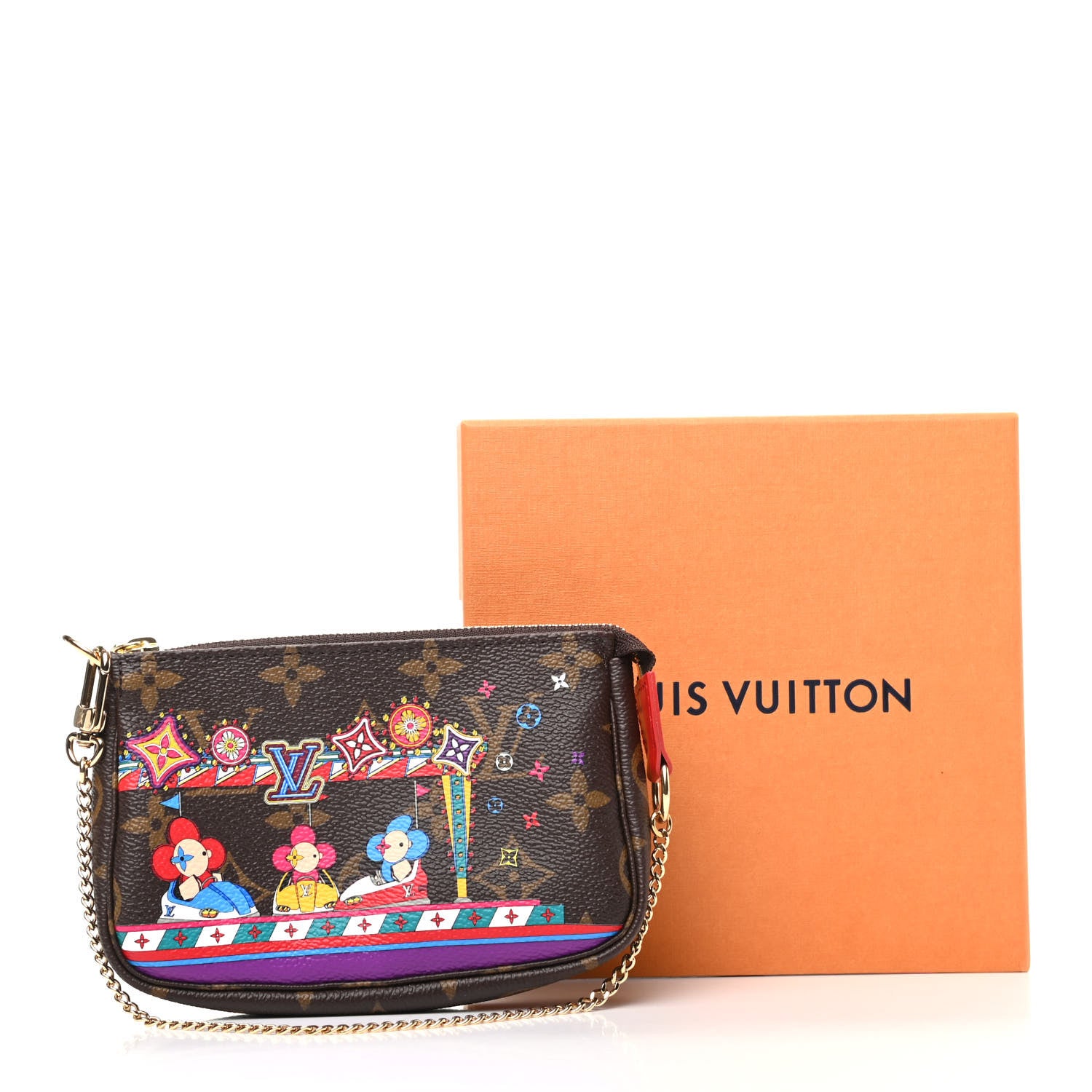 Louis Vuitton Monogram 2020 Christmas Animation Bumper Cars Mini Pochette Accessories Coquelicot 8 of 8