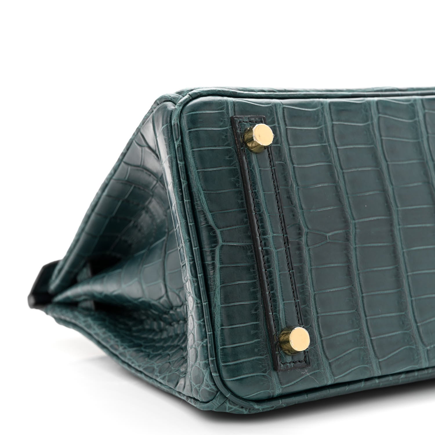 Hermes Matte Porosus Crocodile Birkin 25 Vert Rousseau 9 of 11