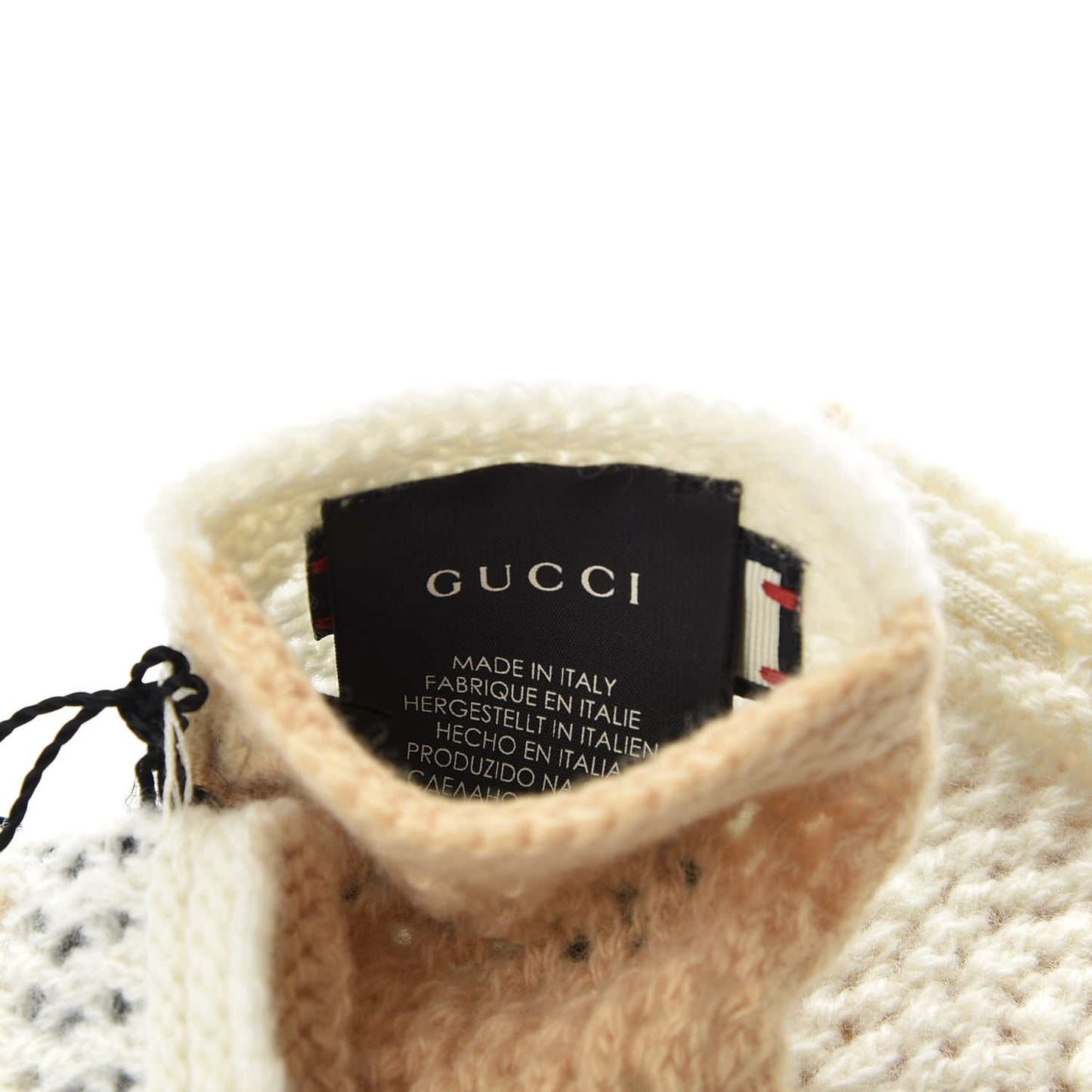 Wool Giorgy Fingerless Gloves L Rose Mole Ivory