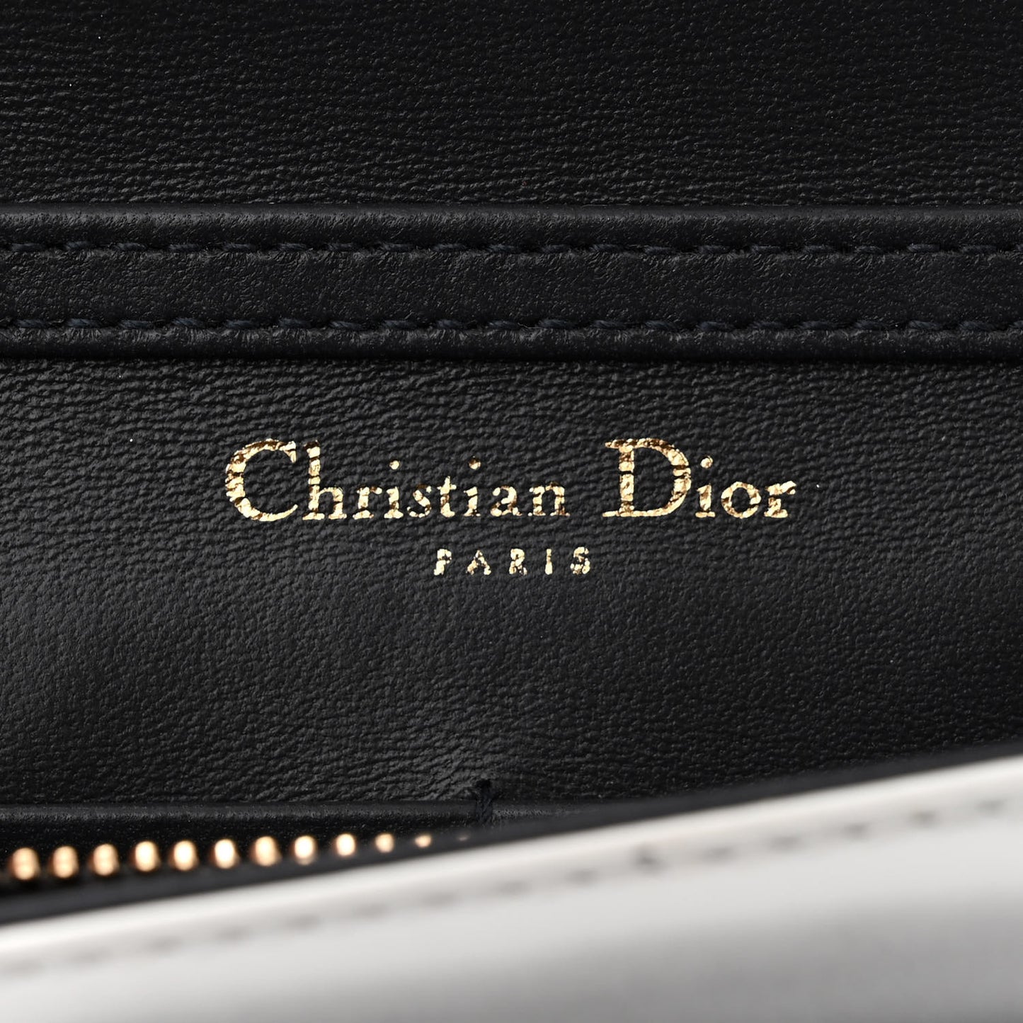 Patent Micro-Cannage Diorama Wallet on Chain Pouch Metallic White