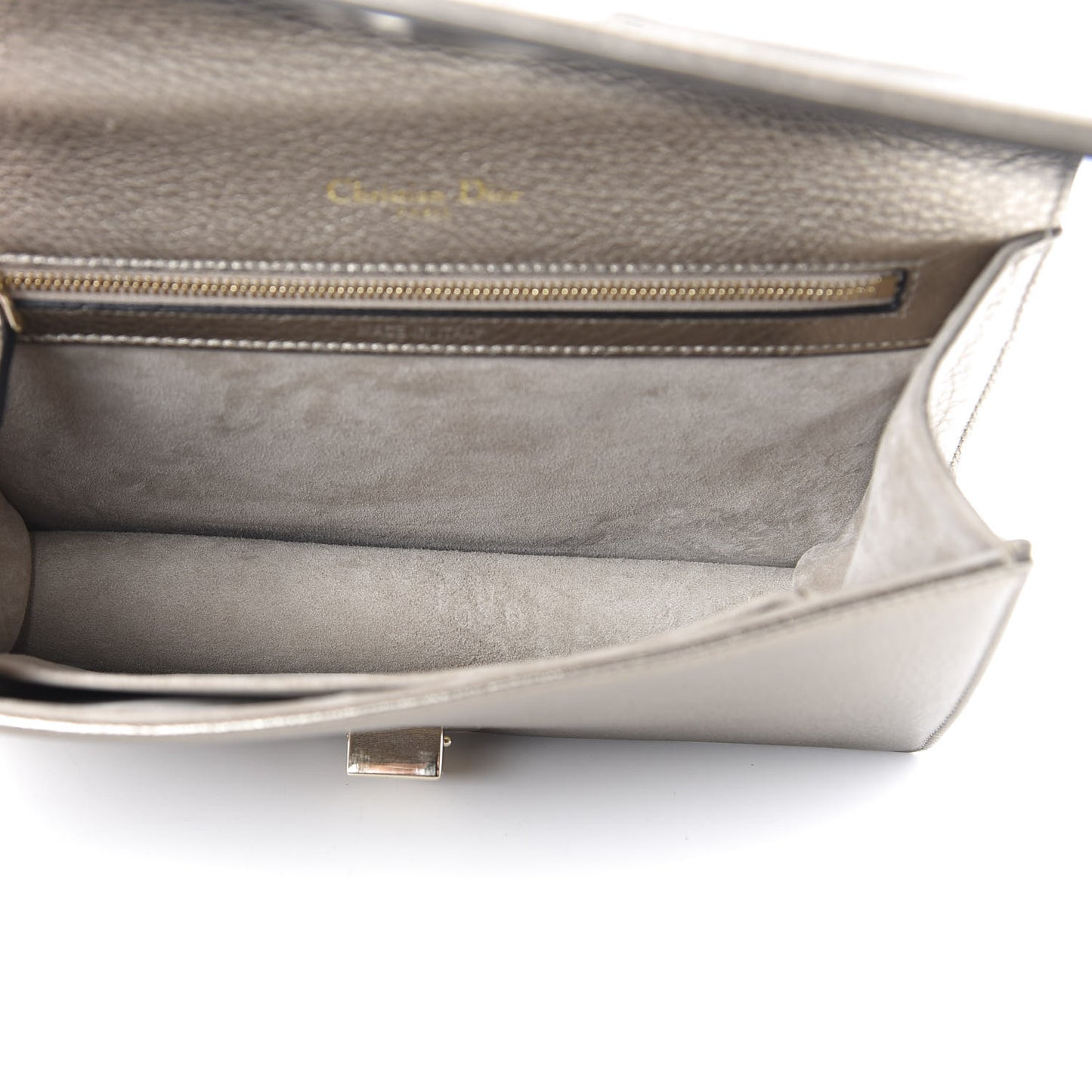 Metallic Grained Calfskin Medium Diorama Flap Bag Gold