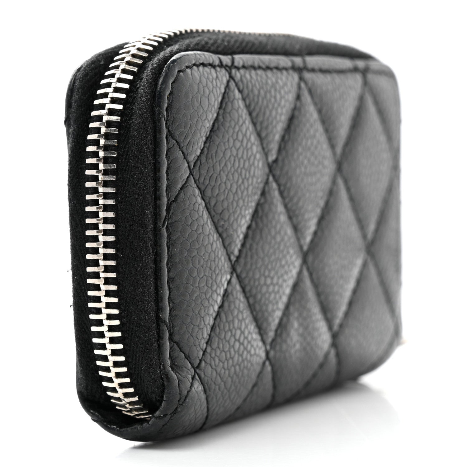 Chanel Caviar Quilted Zip Coin Purse Black 3 of 12
