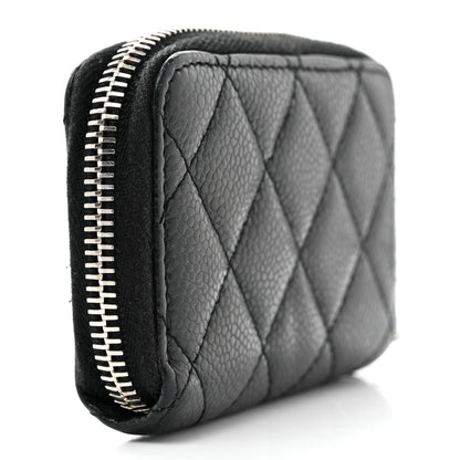 Chanel Caviar Quilted Zip Coin Purse Black 3 of 12