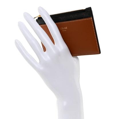 Celine Triomphe Canvas Zipped Card Holder Tan 2 of 7