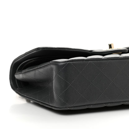 Chanel Caviar Quilted Medium Double Flap Dark Grey 9 of 12
