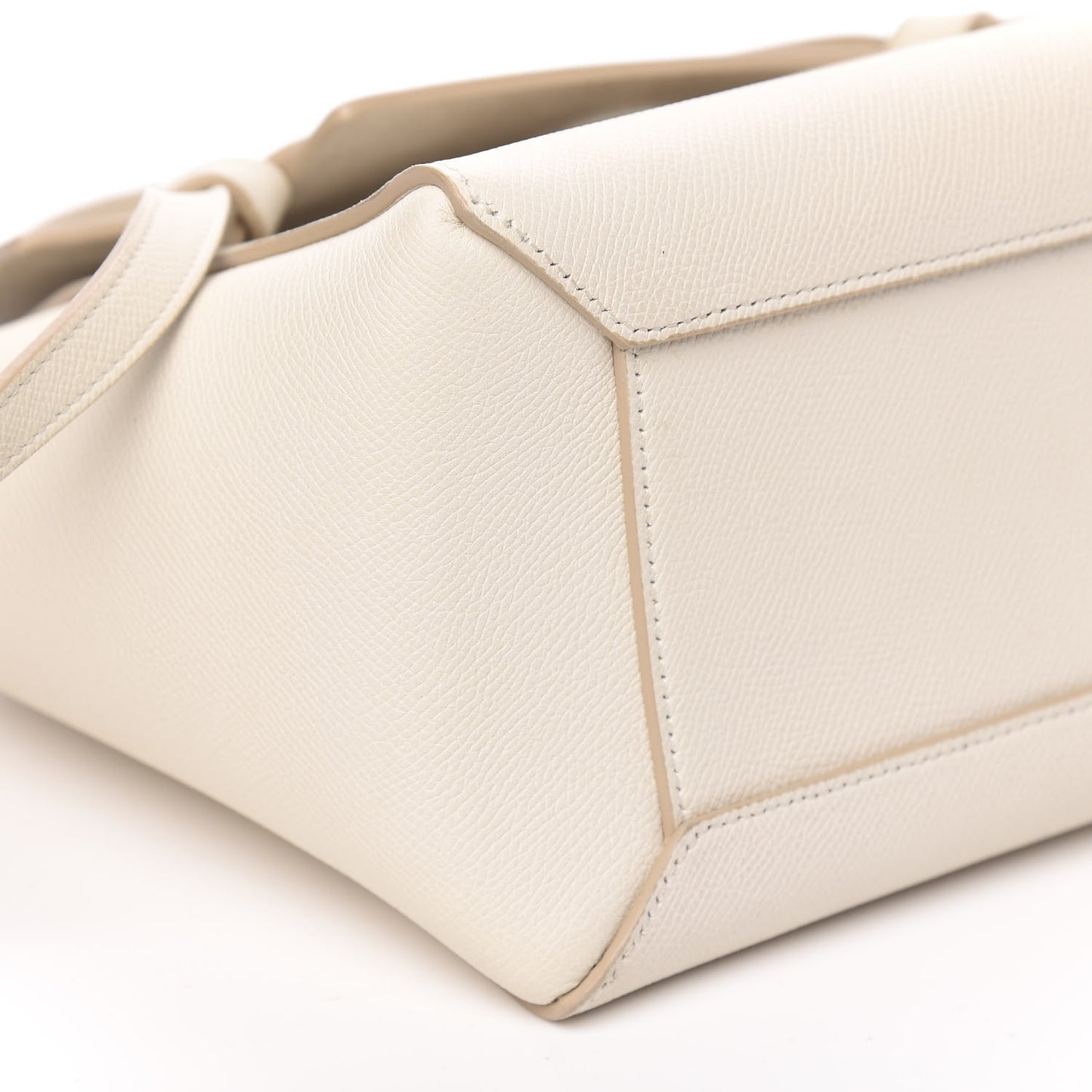Grained Calfskin Micro Belt Bag White