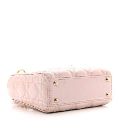 Christian Dior Metallic Lambskin Cannage Mini Lady Dior Lotus 4 of 12