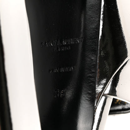 Saint Laurent Metallic Patent Jodie 95 Platform Sandals 36 Silver 8 of 9