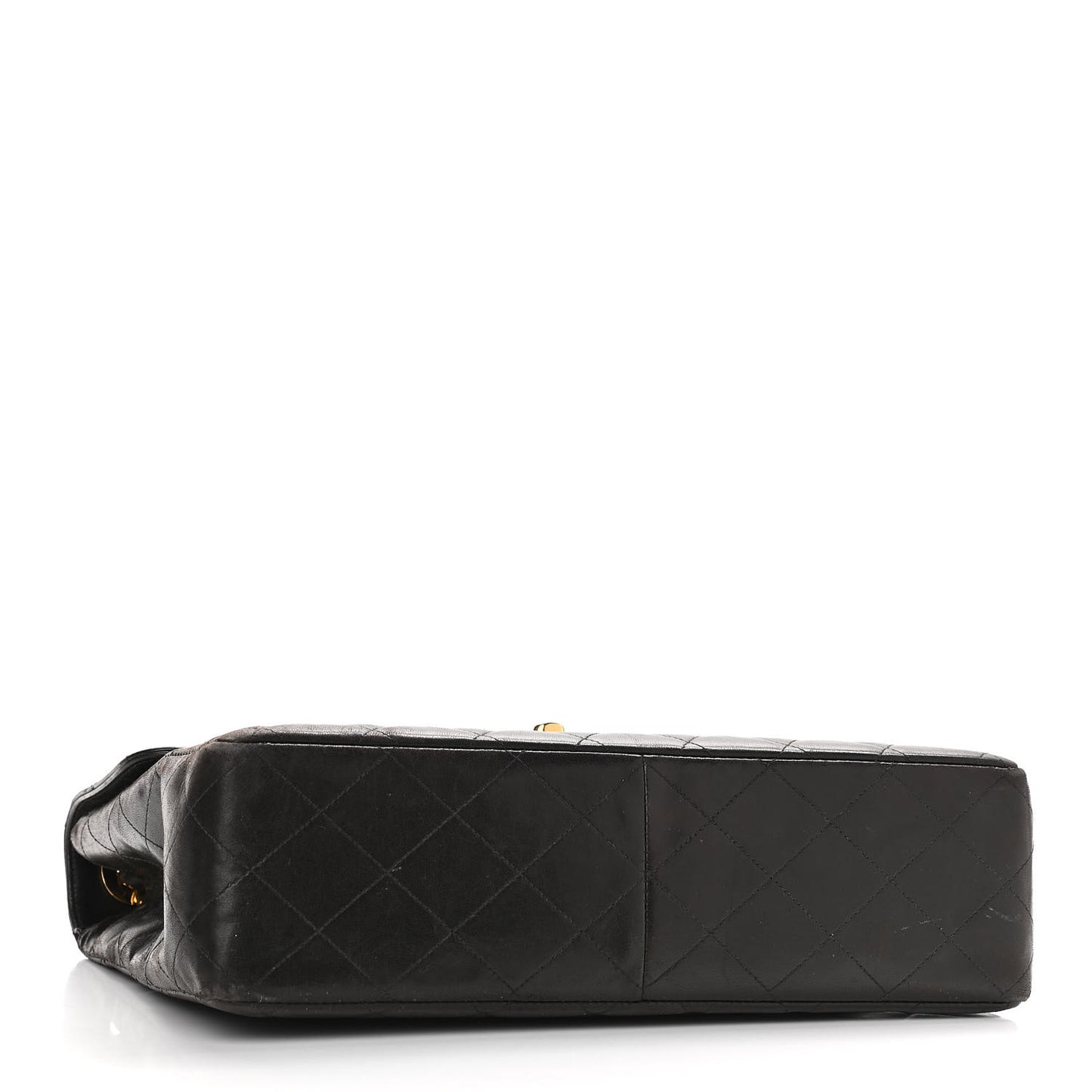 Lambskin Quilted XL Jumbo Single Flap Black