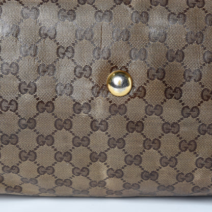 Gucci Crystal Monogram Small Babouska Tote Dark Brown 22 of 25