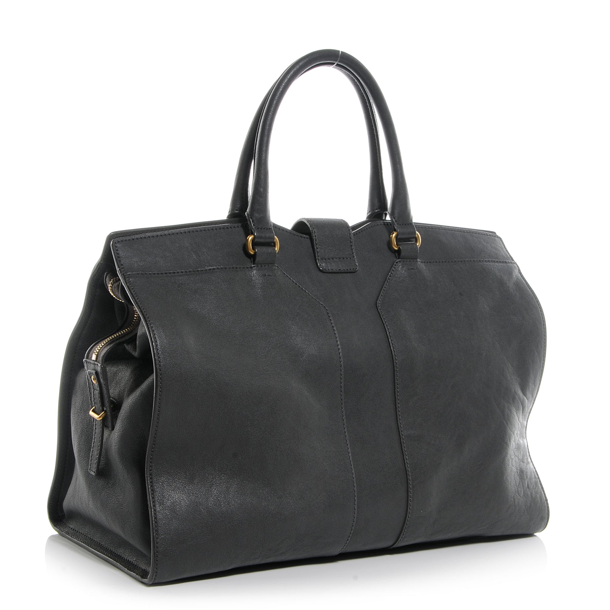 Saint Laurent Leather Large Cabas Chyc Grey 3 of 9