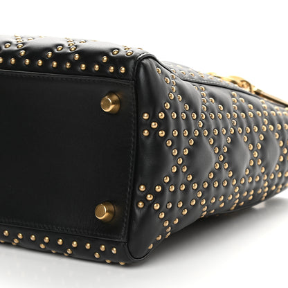 Christian Dior Calfskin Cannage Studded Medium Supple Lady Dior Black 9 of 9
