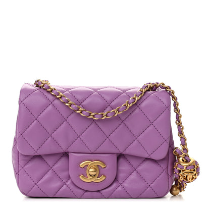 Chanel Lambskin Quilted Mini Pearl Crush Flap Purple 1 of 10