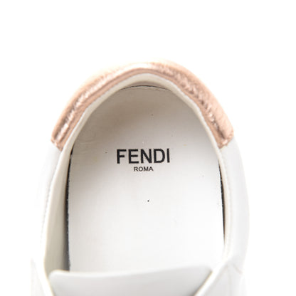Fendi Vitello Lurex Rockoclick Slip On Sneakers 36.5 White Soap Rose Gold 8 of 11