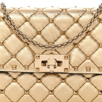 Valentino Garavani Metallic Nappa Rockstud Spike Wallet on Chain 7 of 10