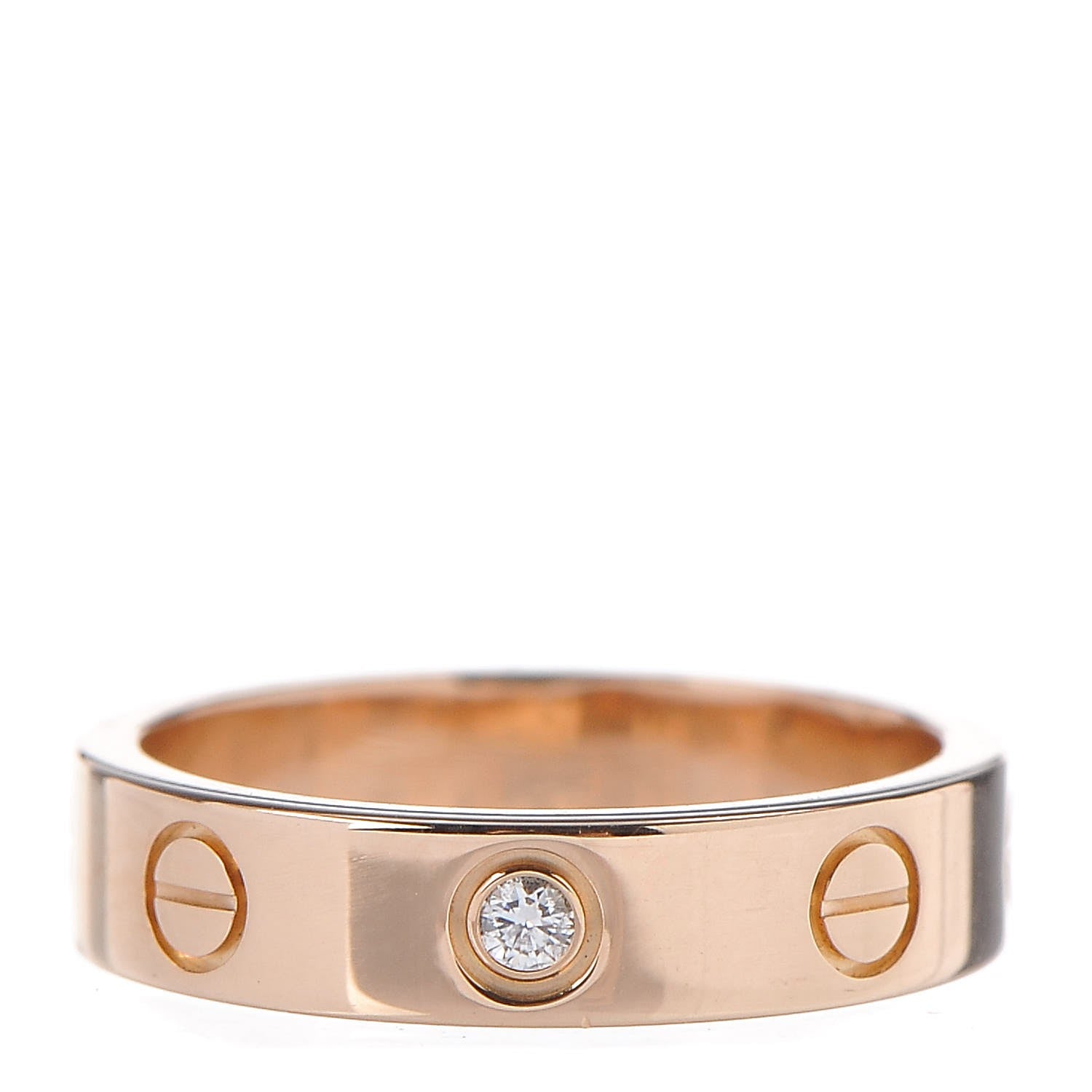 Cartier 18K Pink Gold Diamond 4mm LOVE Ring 48 4.50 1 of 3
