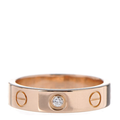 Cartier 18K Pink Gold Diamond 4mm LOVE Ring 48 4.50 1 of 3