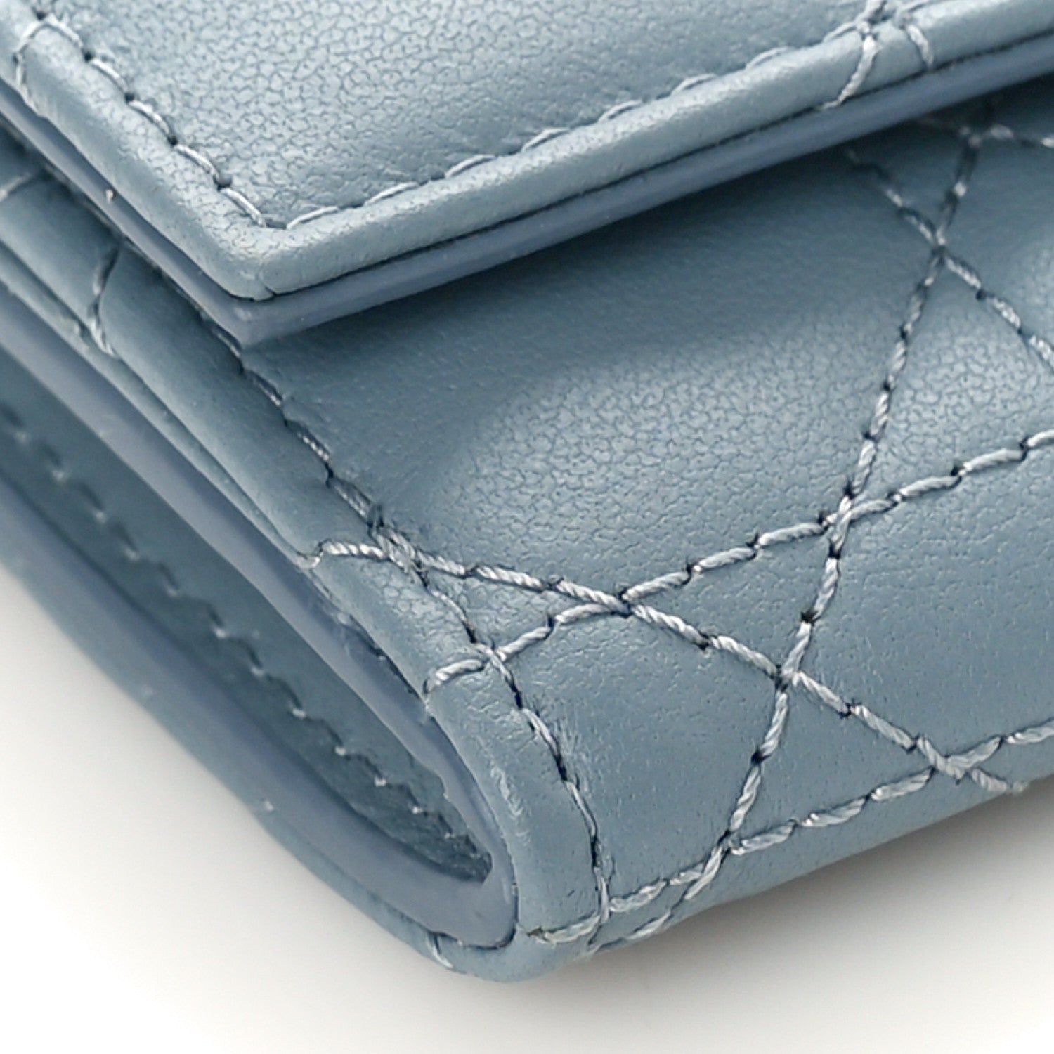 Christian Dior Lambskin Cannage Miss Dior Glycine Wallet Cloud Blue 7 of 8