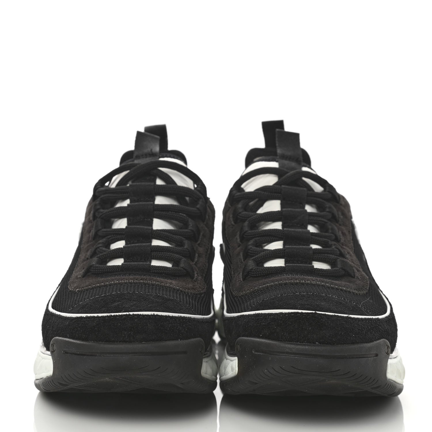 Chanel Velvet Calfskin Mixed Fibers CC Sneakers 41 Black 2 of 12