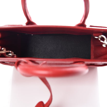 Saint Laurent Calfskin Crocodile Embossed Nano Sac De Jour Dark Red 7 of 10