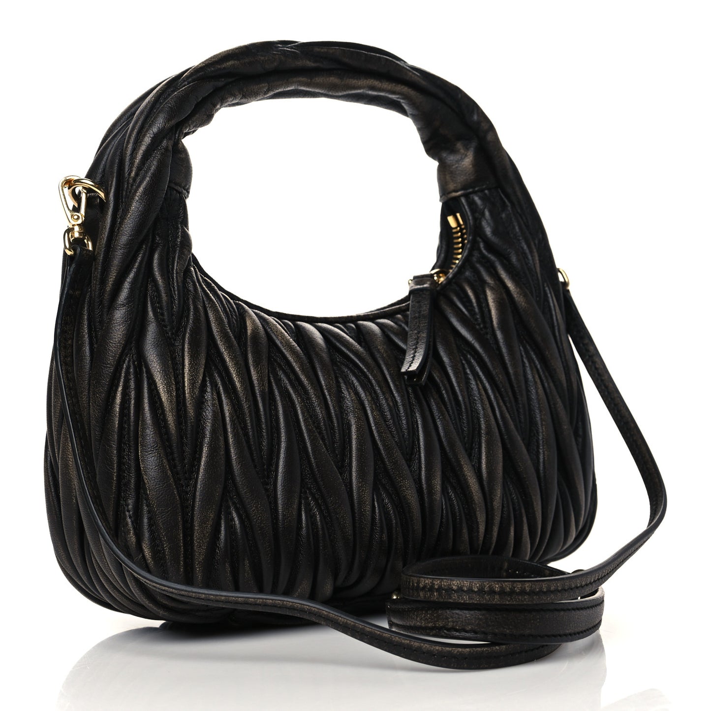 Nappa Matelasse Mini Wander Hobo Sabbia Caffe