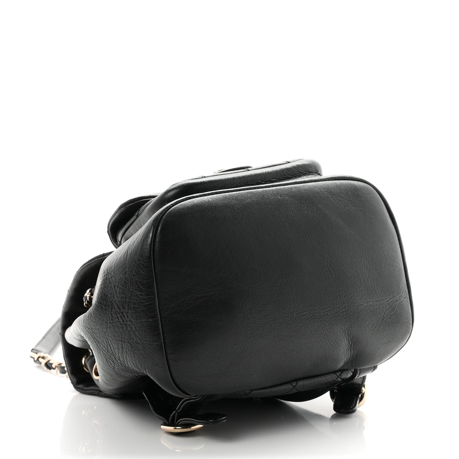 Chanel Glazed Aged Calfskin Quilted Small Duma Drawstring Backpack Black 3 of 9