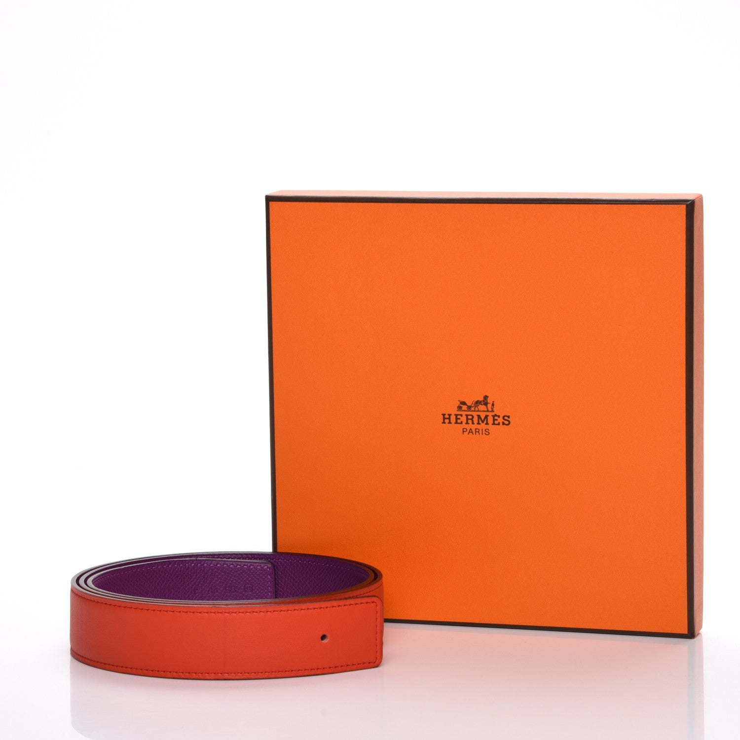 Hermes Epsom Swift 32mm Belt Strap 95 Anemone Capucine 6 of 6