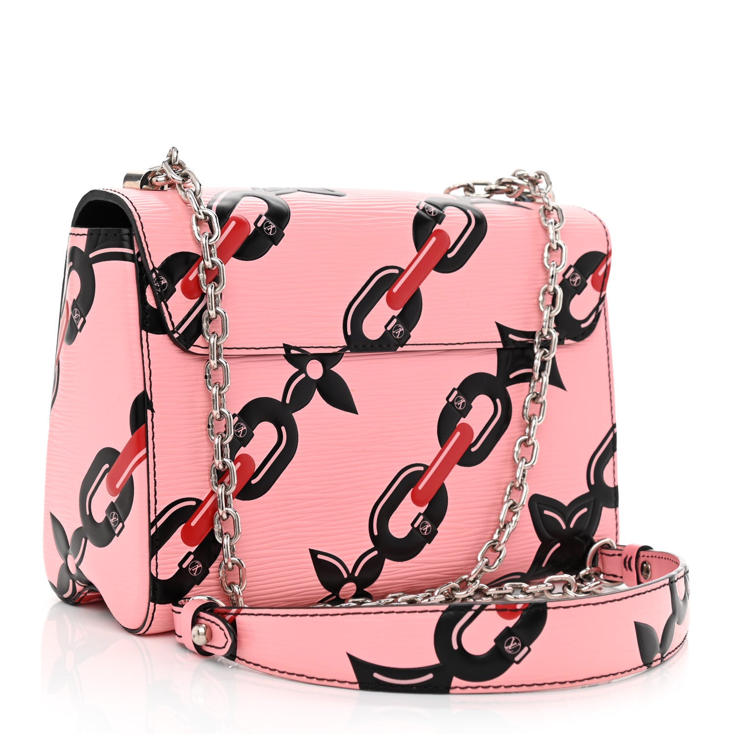Louis Vuitton Epi Chain Flower Twist Shoulder Bag MM Pink 4 of 12