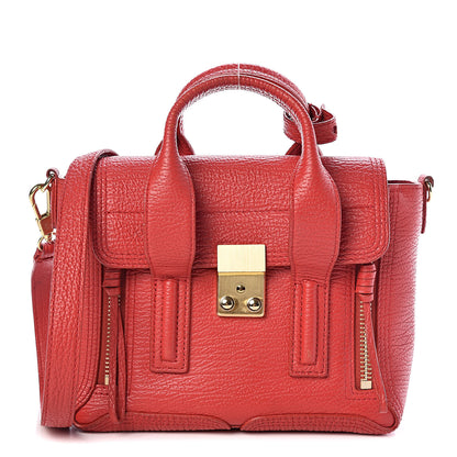 3.1 Phillip Lim 3.1 Textured Calfskin Mini Pashli Satchel Red 1 of 16