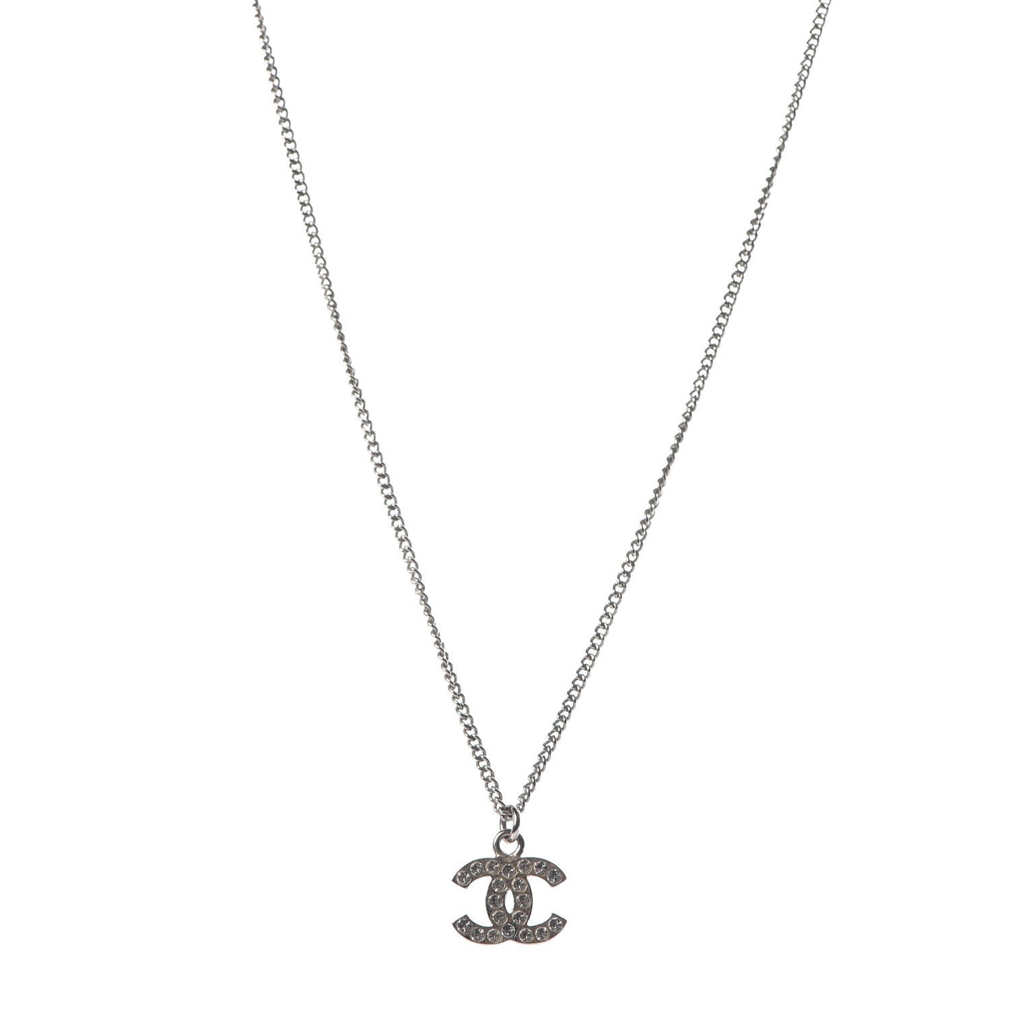 Crystal Timeless CC Necklace Silver