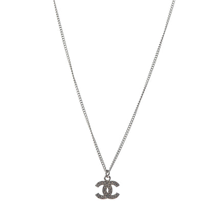 Chanel Crystal Timeless CC Necklace Silver 1 of 5