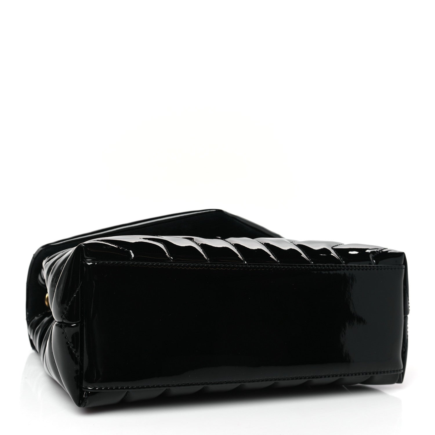 Saint Laurent Patent Y Quilted Monogram Small Loulou Chain Satchel Black 4 of 9