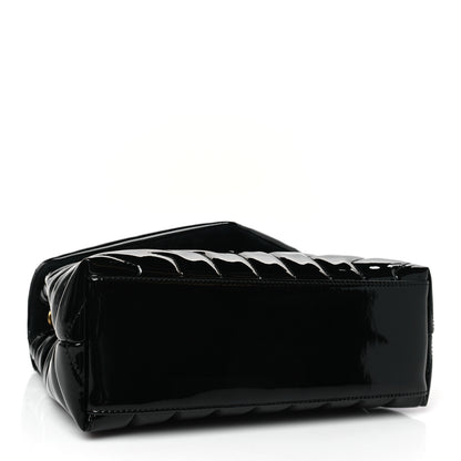 Saint Laurent Patent Y Quilted Monogram Small Loulou Chain Satchel Black 4 of 9