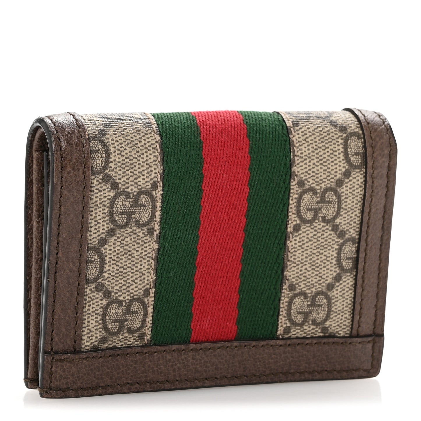 GG Supreme Monogram Web Ophidia Card Case Beige New Acero