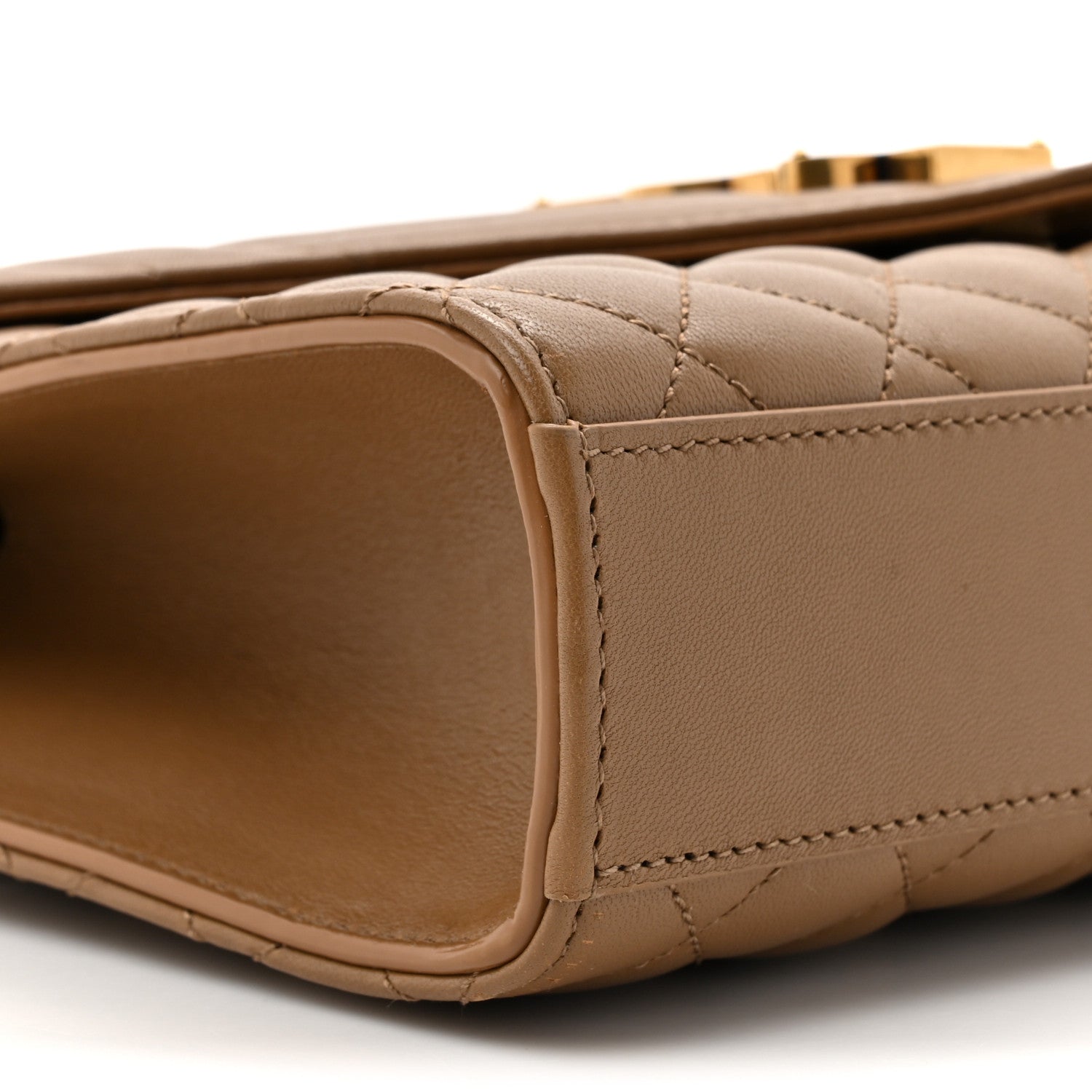 Saint Laurent Lambskin Mixed Matelasse Triquilt Medium Monogram Satchel Dark Cork 10 of 13