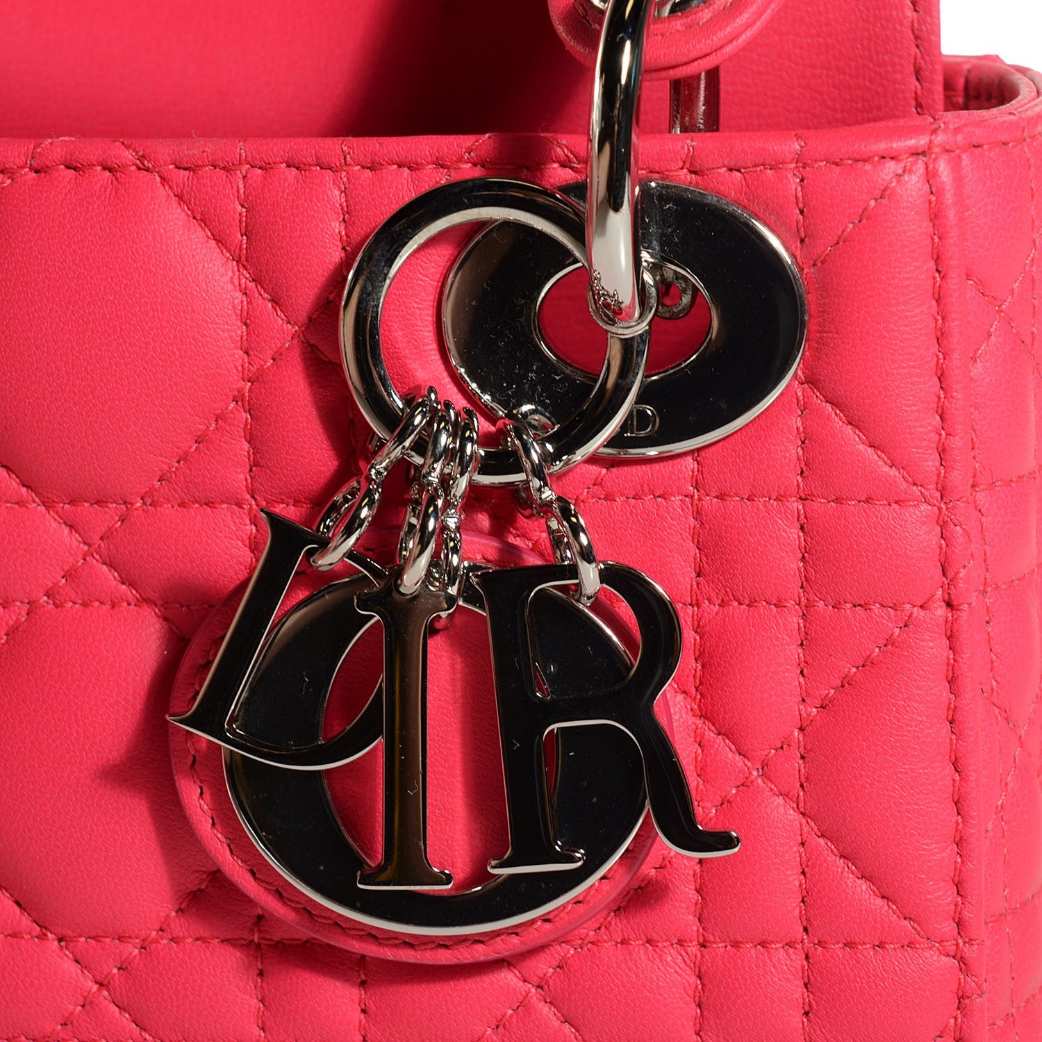 Christian Dior Lambskin Cannage Mini Lady Dior Deep Rose 8 of 8