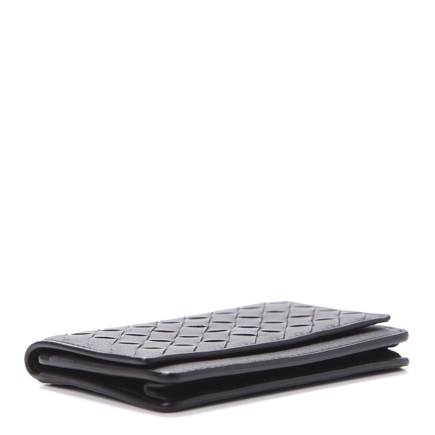 Nappa Intrecciato Card Holder Ebano