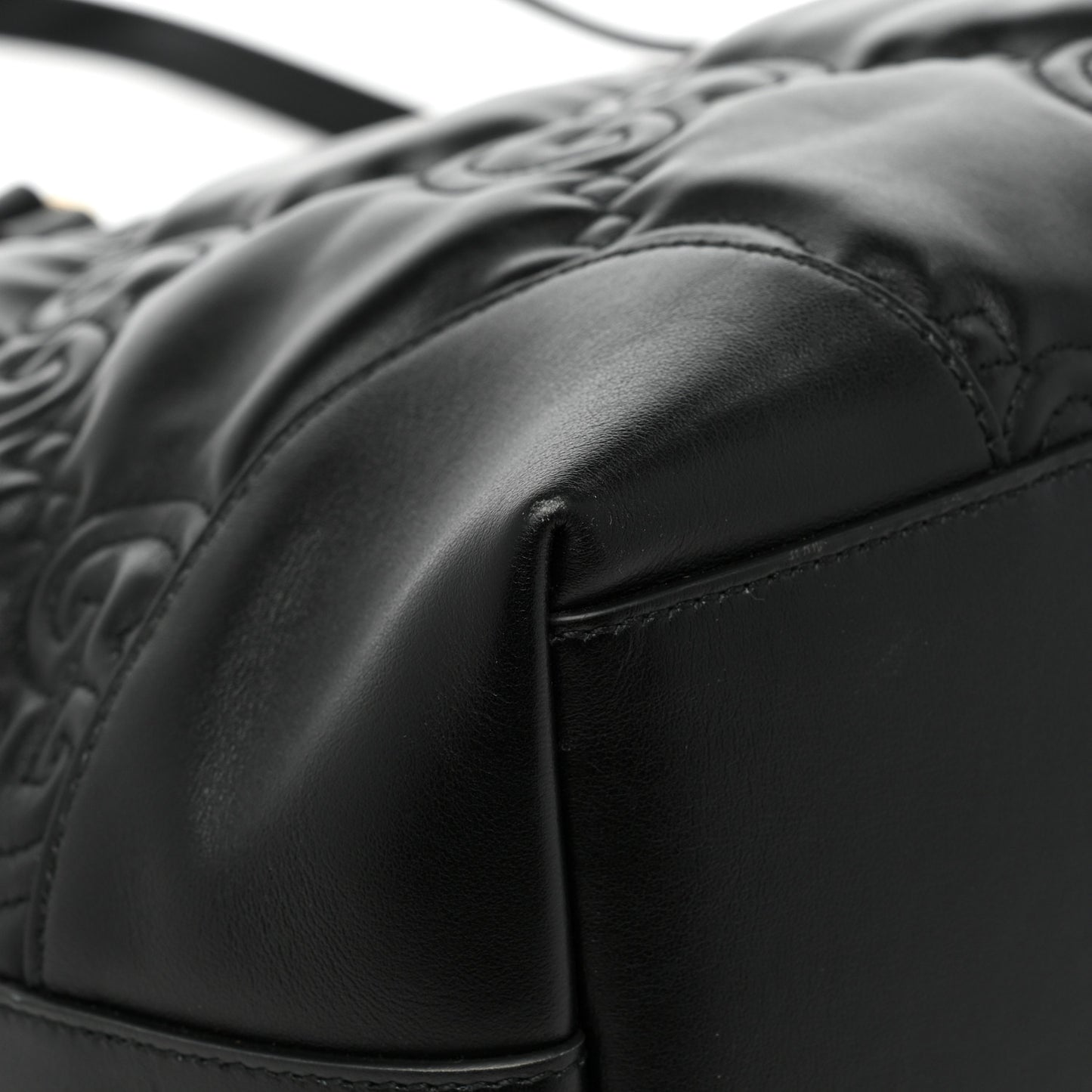 Calfskin GG Matelasse Medium Ophidia Shopping Tote Black