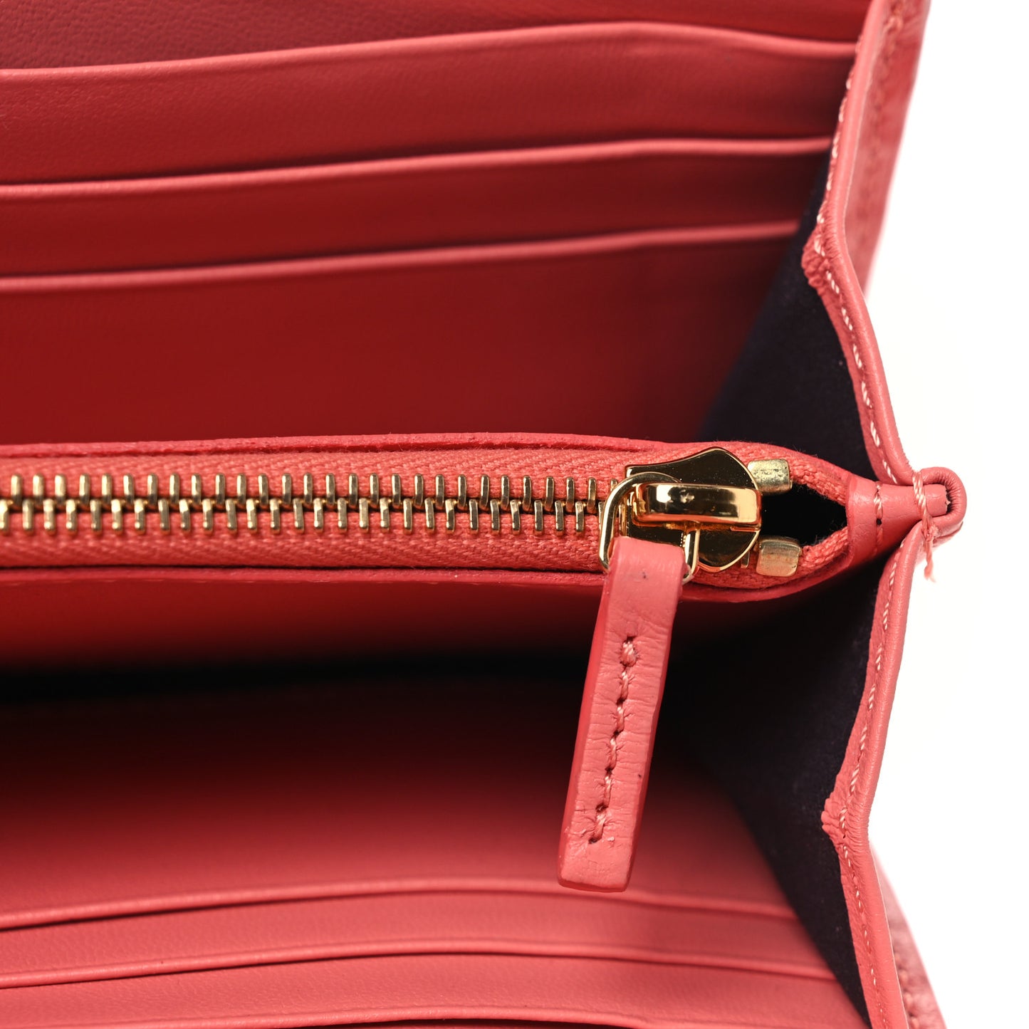 Nappa FF Embossed Continental Wallet On Chain Rosa Pesca
