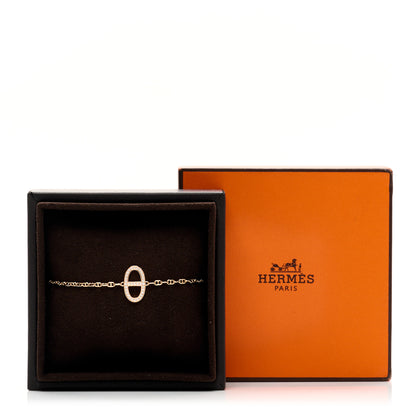 Hermes 18K Rose Gold Diamond Chaine d'Ancre Contour Bracelet ST 4 of 4