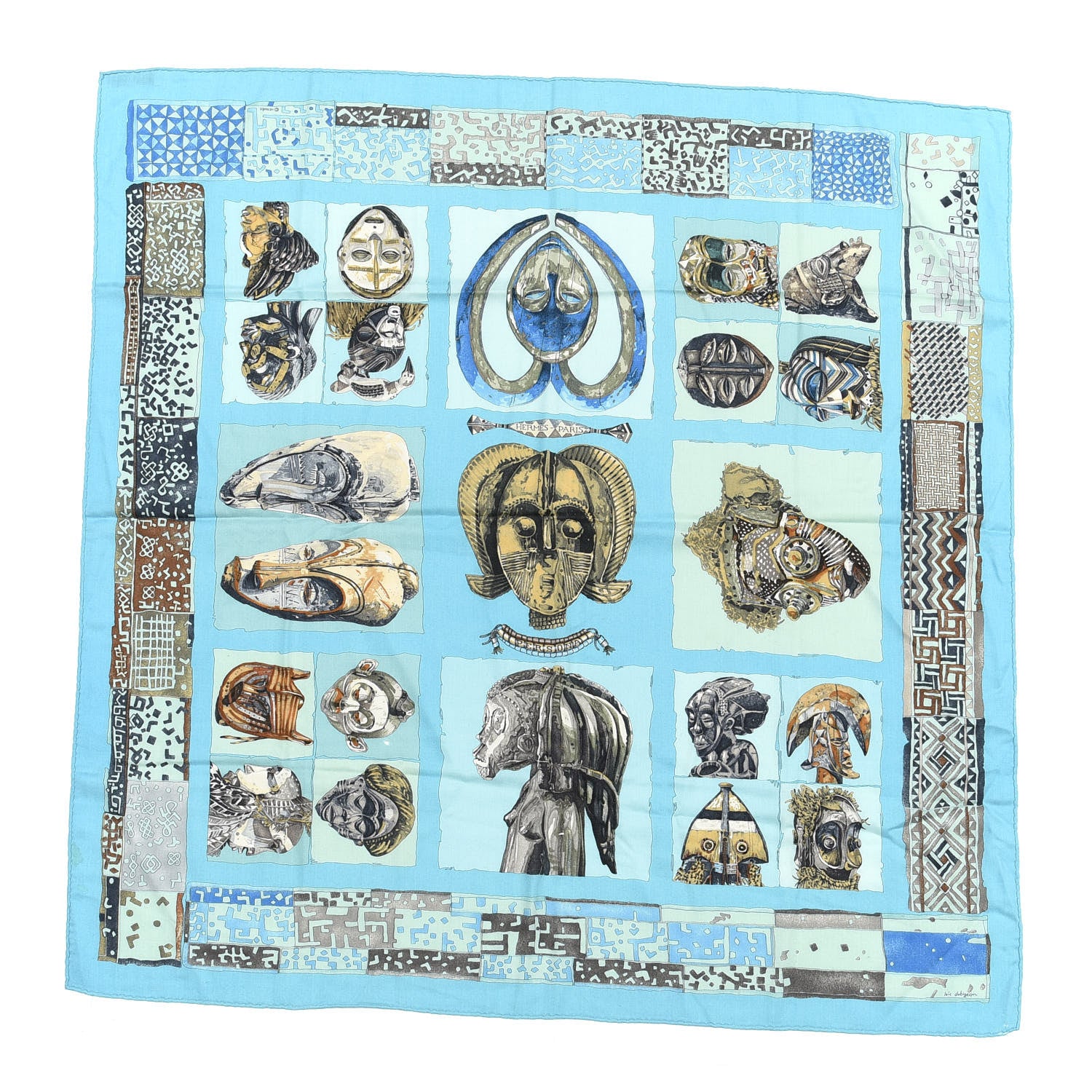 Hermes Cashmere Silk Persona Scarf 90 1 of 5