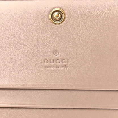 Gucci Calfskin Matelasse GG Marmont Card Case Wallet Porcelain Rose 6 of 7