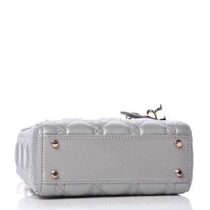 Christian Dior Metallic Lambskin Cannage Mini Lady Dior Grey 4 of 11